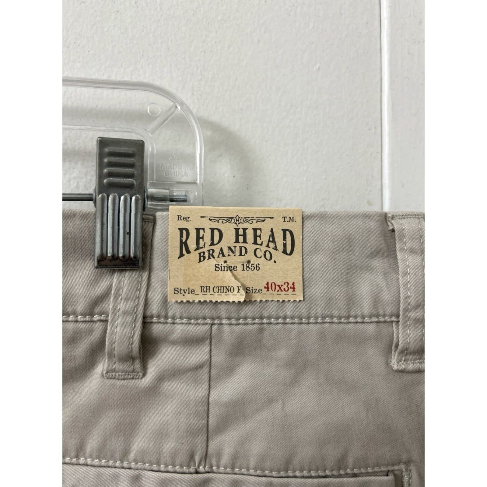 CO VINTAGE None RedHead Brand Co. Chino Pants Mens 40x34 Tan Khaki Straight Leg NWT Stretch Cotton Blend Leather? Size US 40 / EU 56 - 5 Thumbnail