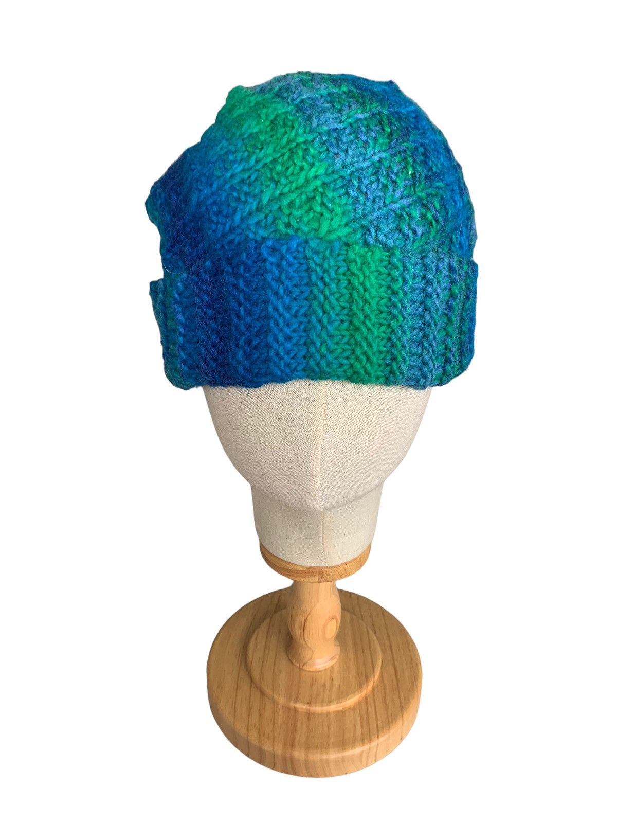 Handmade × Japanese Brand HIPPIES STYLE Multicolour Crochet Knit Long Beanie Hats Size ONE SIZE - 2 Thumbnail