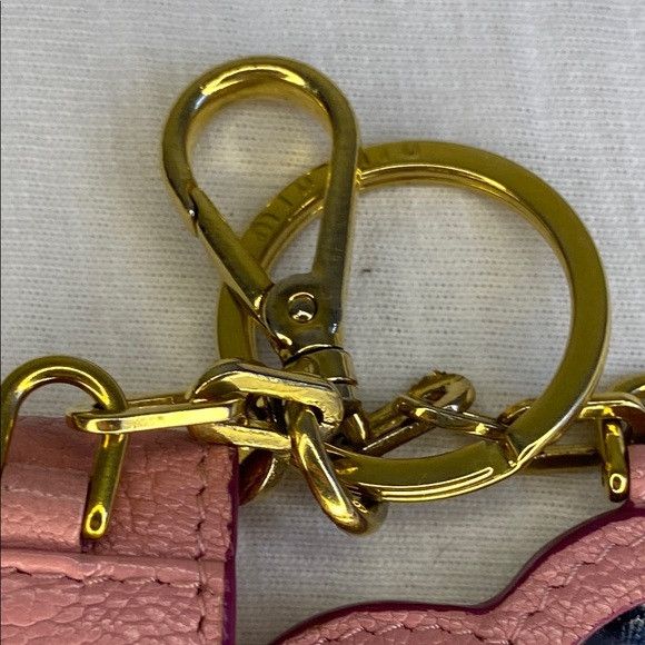Miu Miu Miu Miu Mirror & Lipstick Holder Key Chain in Pink Leather Size ONE SIZE - 5 Thumbnail