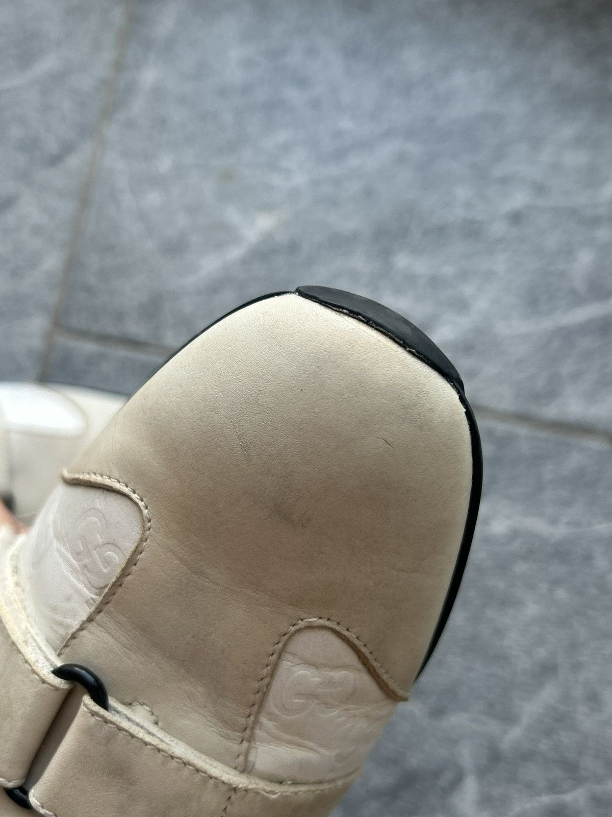 Gucci shoes gucci leather trainers web GG velcro straps sneakers Size US 5.5 / EU 38 - 20 Thumbnail