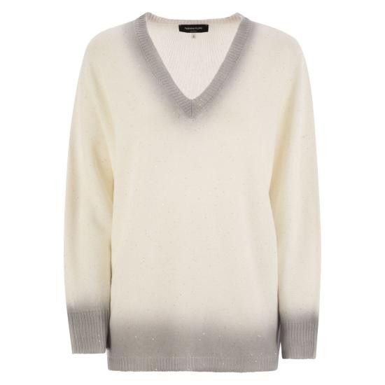 Fabiana Filippi FABIANA FILIPPI Women Sweater MAD275F531 WHITE Size S / US 4 / IT 40 - 1 Thumbnail