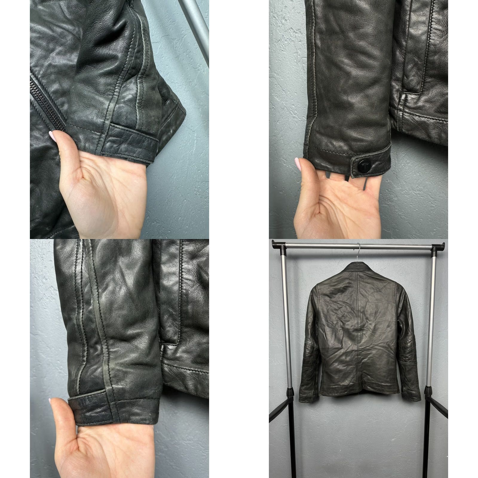Vintage Tesla Womens Leather Jacket XS Size Black Zipper Biker Shirt Jacket Womens XS Tesla Leather Jacket Black XS Women’s Jacket Size XS / US 0-2 / IT 36-38 - 8 Thumbnail