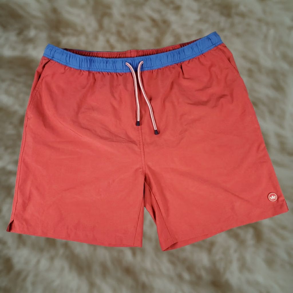 Peter Millar Peter Millar Mens Red Beach Board Swim Trunks 2XL Lace Tie Size US 39 - 1 Thumbnail