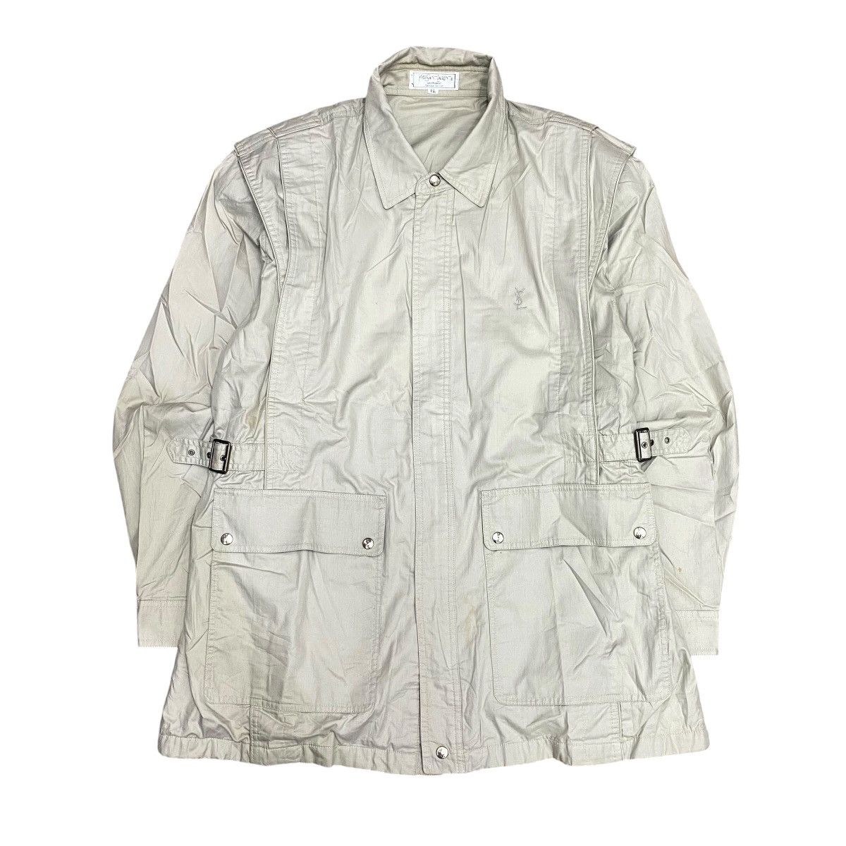 Yves Saint Laurent YVES SAINT LAURENT MINIMAL UTILITY SAFARI JACKET LIGHT BEIGE Size US L / EU 52-54 / 3 - 1 Thumbnail