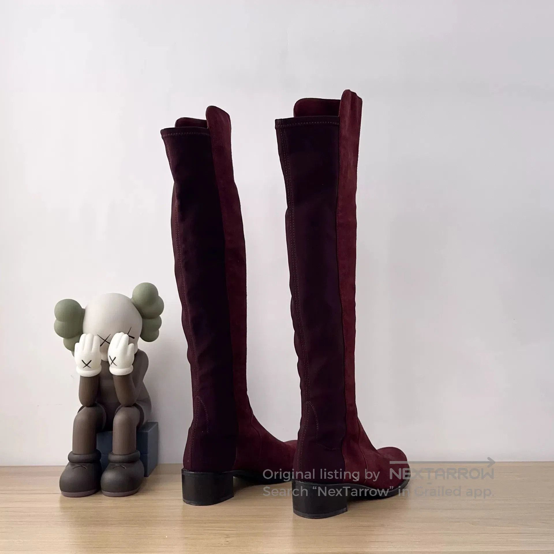 Stuart Weitzman SW Wine Red Suede Knee. Size US 4.5 / IT 34.5 - 5 Thumbnail