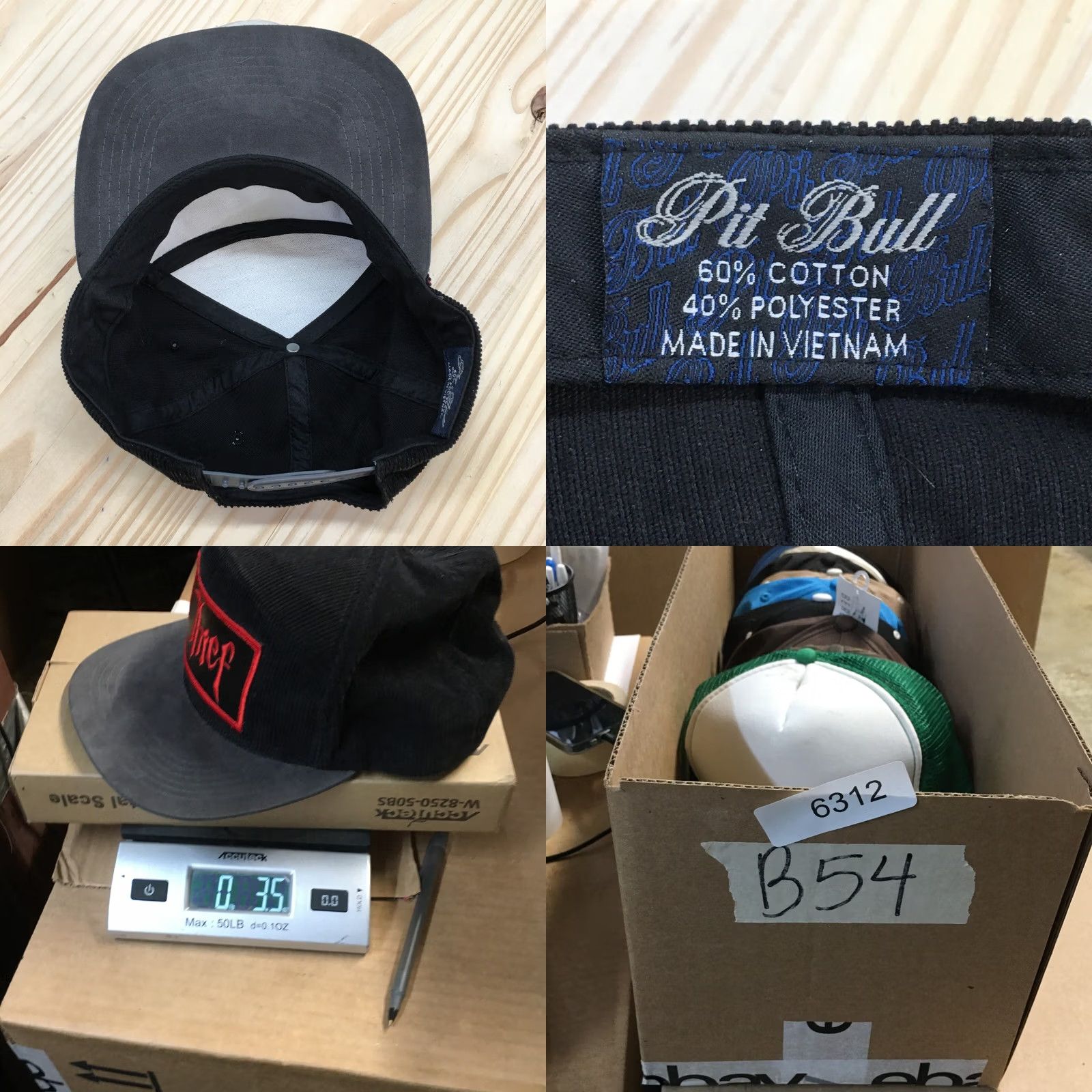 Vintage Pit Bull Thief Corduroy Snapback Cap Hat Mens OS Black Flat Brim Adjustable Size ONE SIZE - 8 Thumbnail