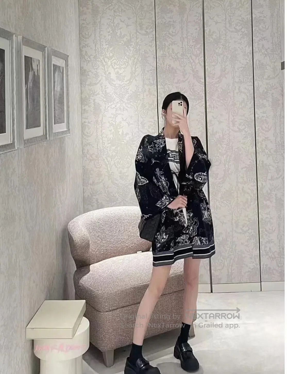 Dior Christian Dior Printed Cashmere Coat. Size S / US 4 / IT 40 - 5 Thumbnail