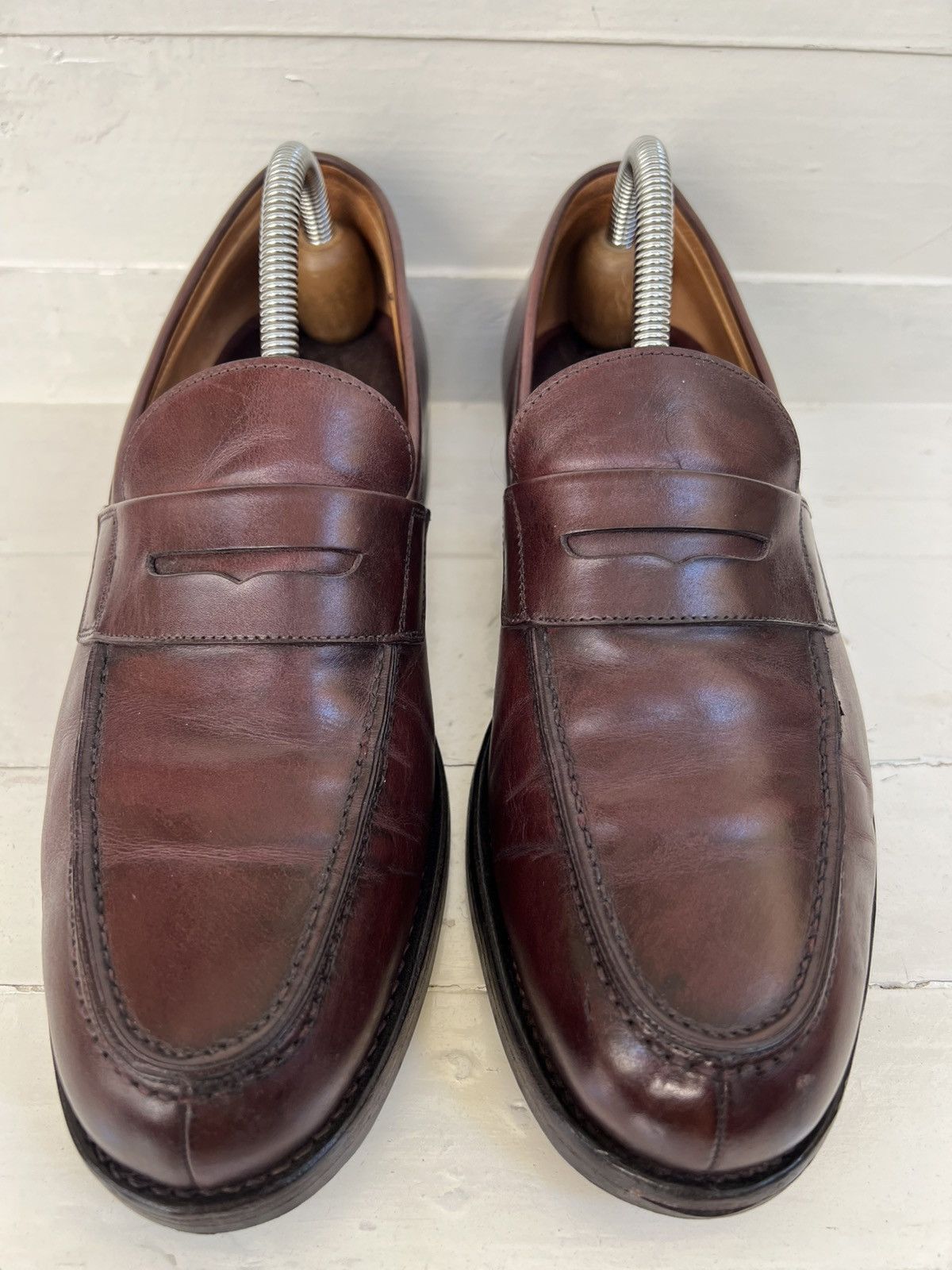 Carmina Carmina Burgundy Penny Loafer Split Toe Shoes Rubber Sole Size US 8 / EU 41 - 2 Thumbnail