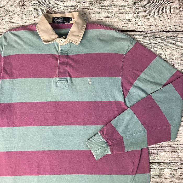 Polo Ralph Lauren Vintage 1990s Polo Ralph Lauren Striped Rugby Shirt ...