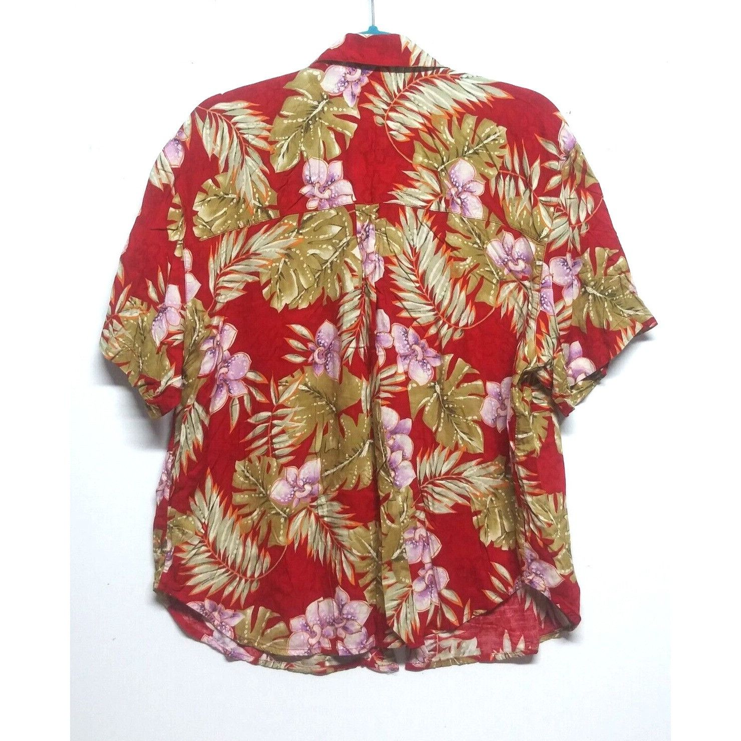 Vintage VINTAGE D.P.S Woman Hawaiian Shirt 1X plus size red tan coll Size XL / US 12-14 / IT 48-50 - 2 Thumbnail