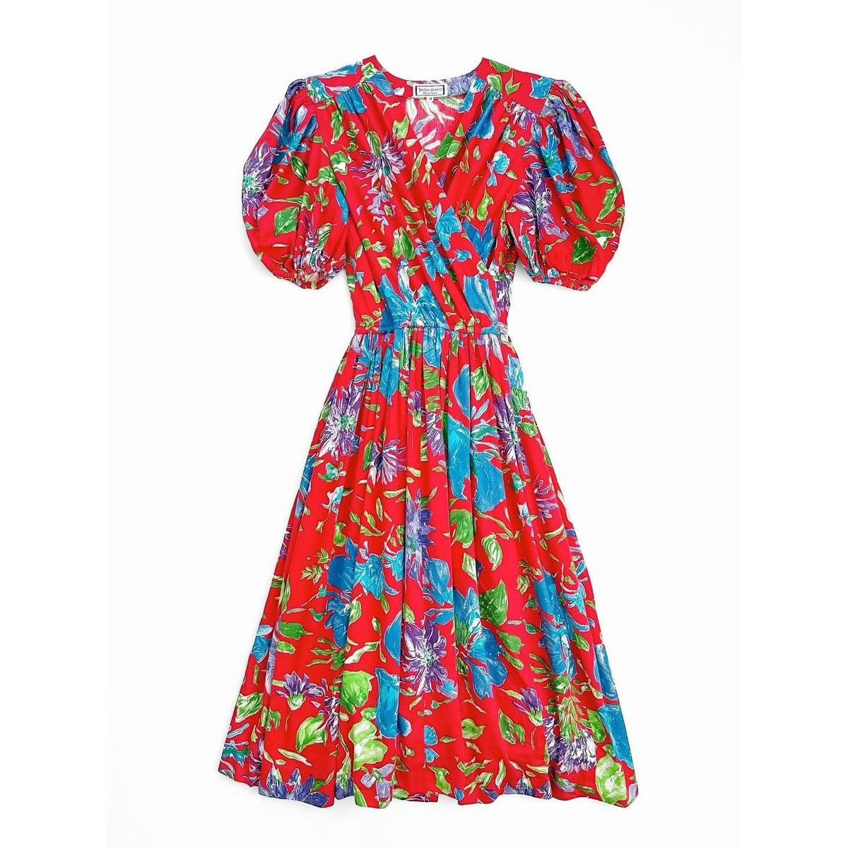 Yves Saint Laurent YSL Flowers Dress Size M / US 6-8 / IT 42-44 - 1 Thumbnail