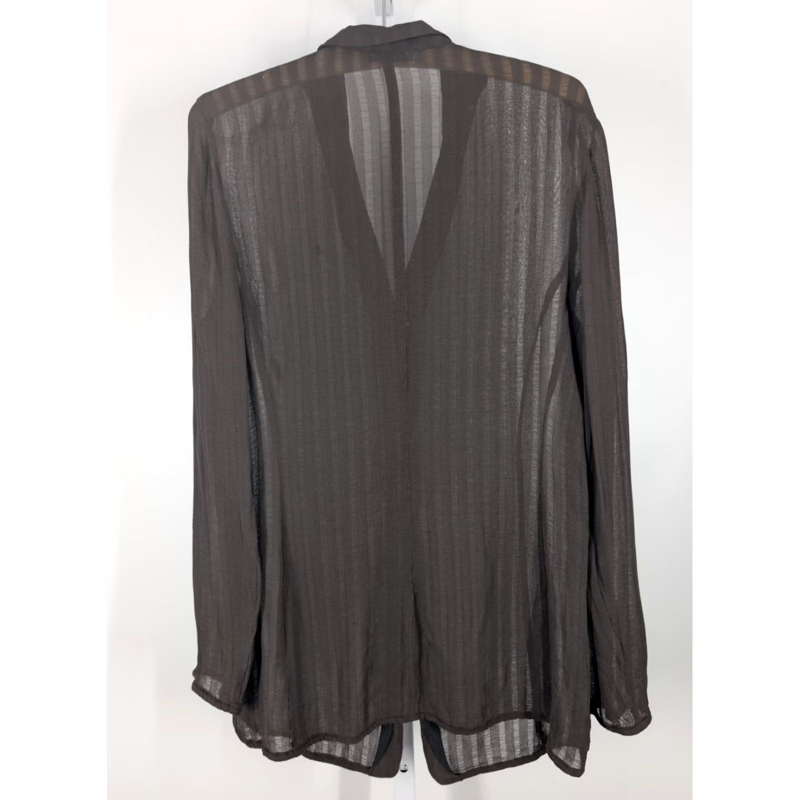 Giorgio Armani Giorgio Armani Blouse 90s Sheer Knit Brown Women XS-XL 38" Italy Emporio Vintage Size XS / US 0-2 / IT 36-38 - 3 Thumbnail