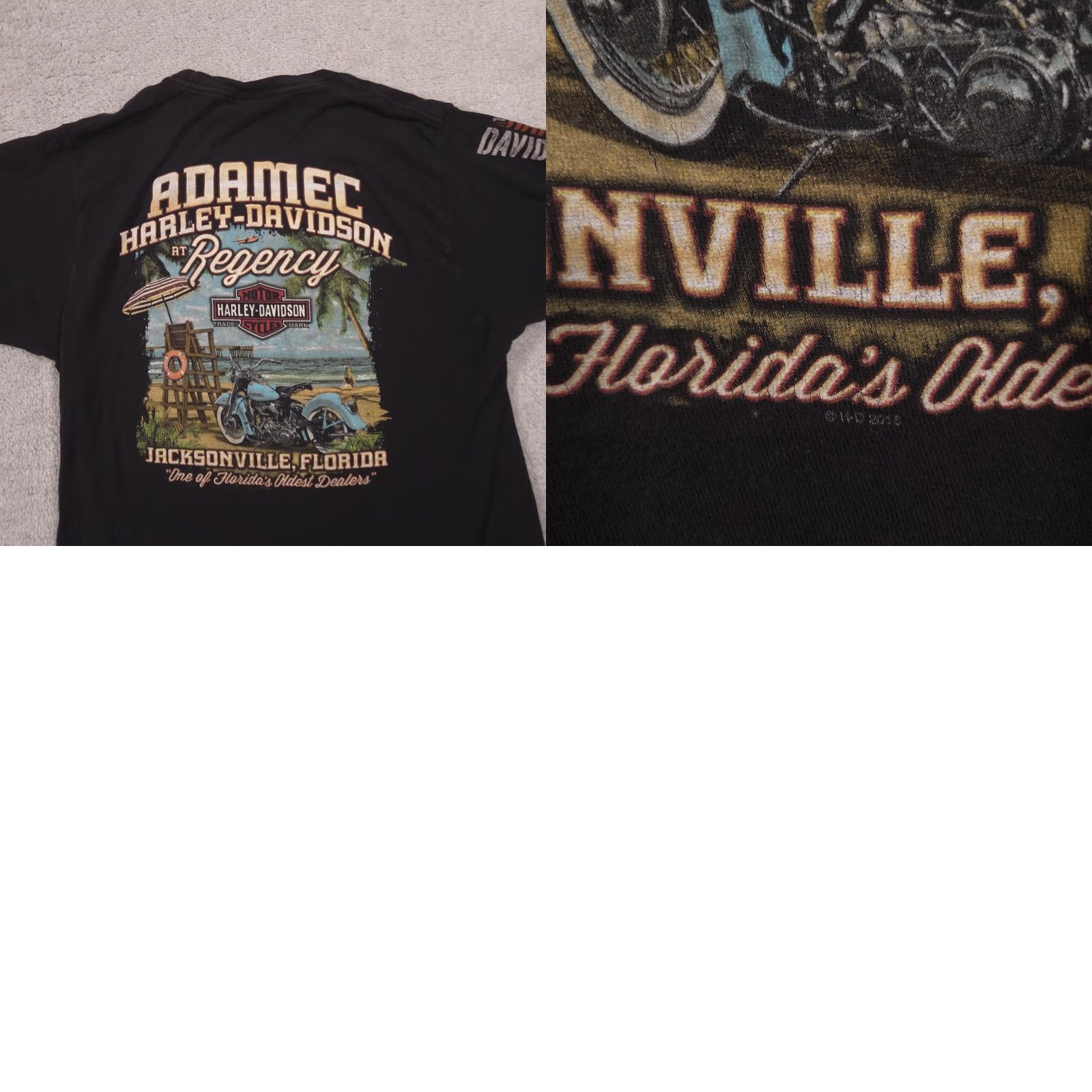 Harley Davidson Harley-Davidson Shirt Womens Large Black Graphic Tee Adamec Jacksonville Size L / US 10 / IT 46 - 9 Thumbnail
