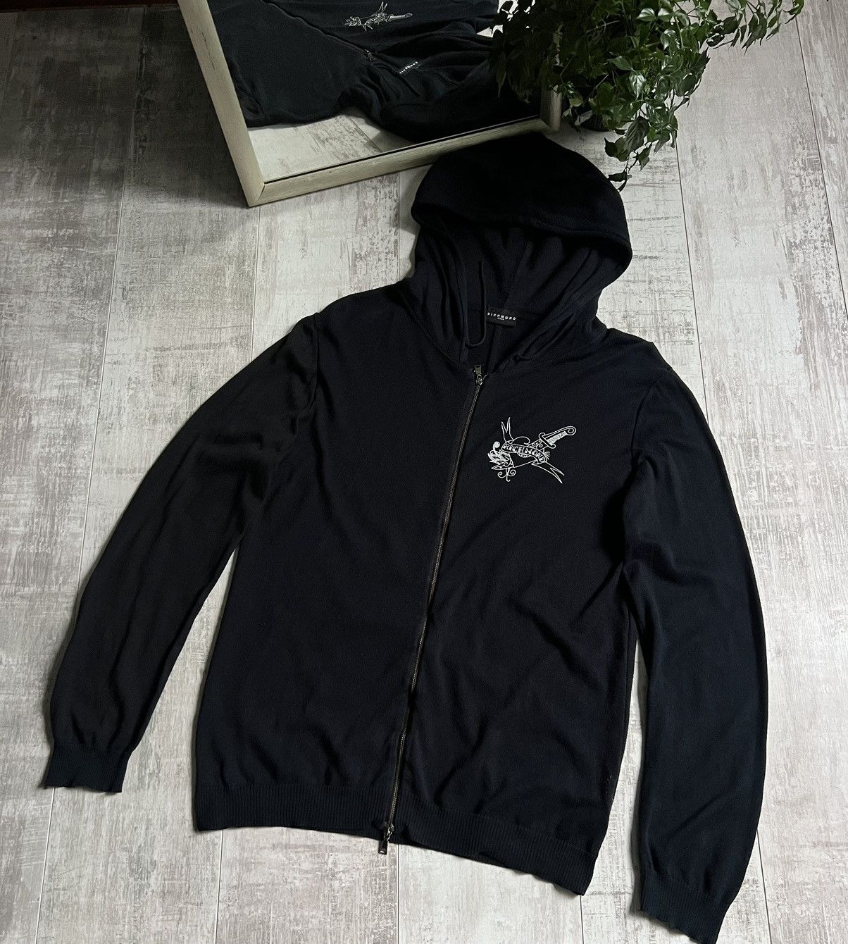 Richmond Denim John Richmond Denim Zipped Up Hoodie Black RARE Size US M / EU 48-50 / 2 - 1 Thumbnail