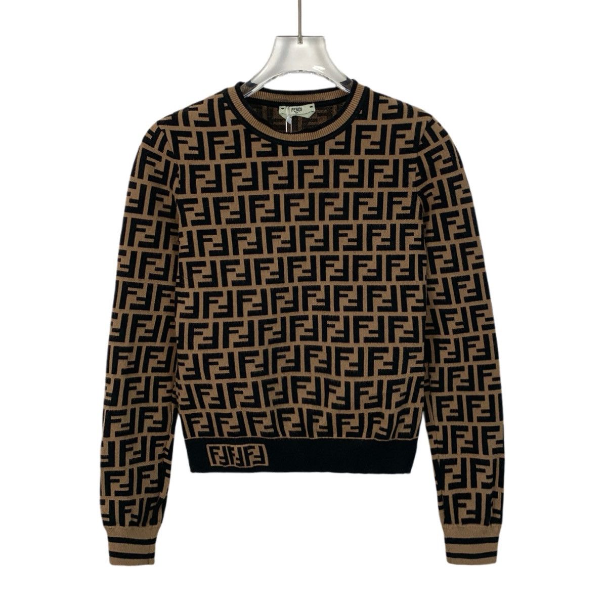 Fendi Fendi All-over Logo Print Long Sleeve Knit Sweater K26WX Size XS / US 0-2 / IT 36-38 - 1 Thumbnail