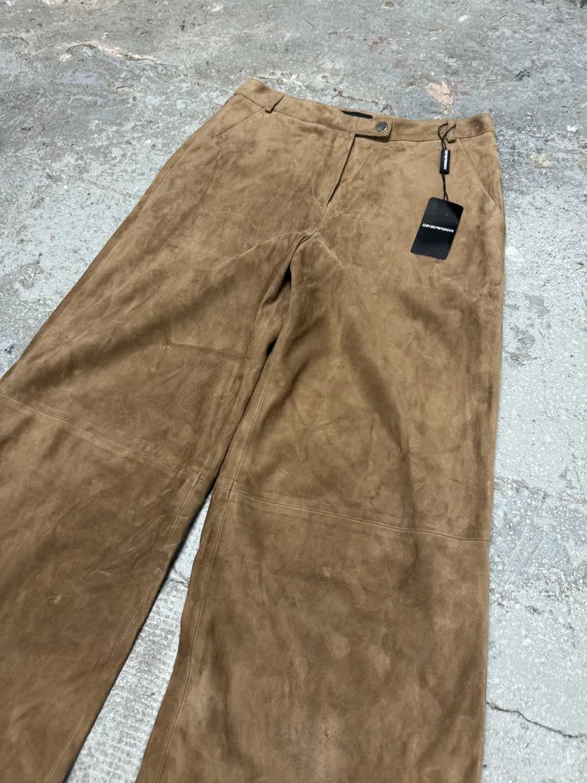 Emporio Armani × Vintage AW2020 Emporio Armani Suede Beige Leather Pants Size 26" / US 2 / IT 38 - 6 Thumbnail