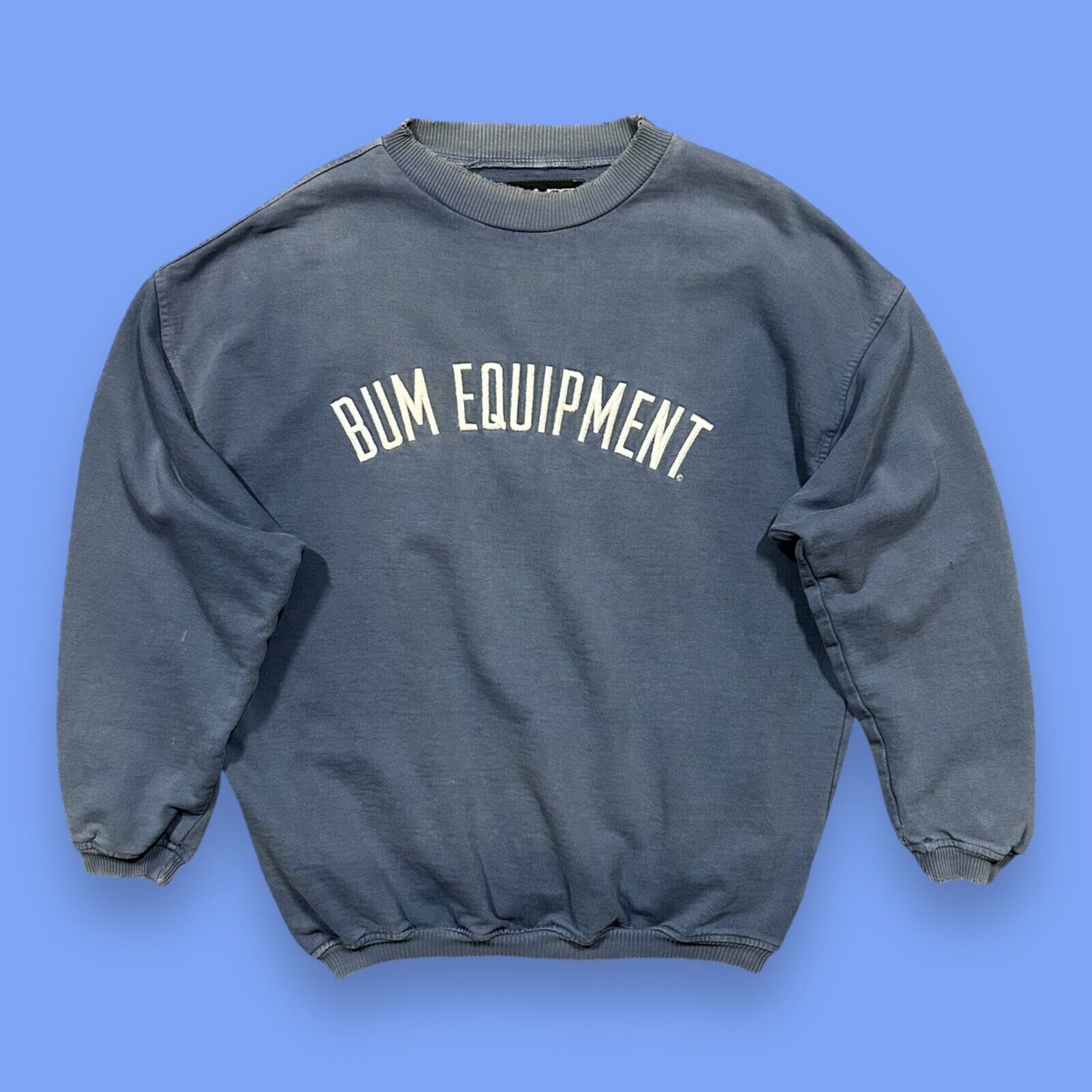 B.U.M Equipment Streetwear Vintage Vintage 90s BUM Equipment Sweatshirt Sun Faded Thrashed Grailed