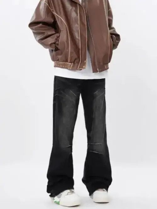 Japanese Brand Sayaka x Junko Retro street wash black micro-flared jeans Size US 32 / EU 48 - 4 Thumbnail