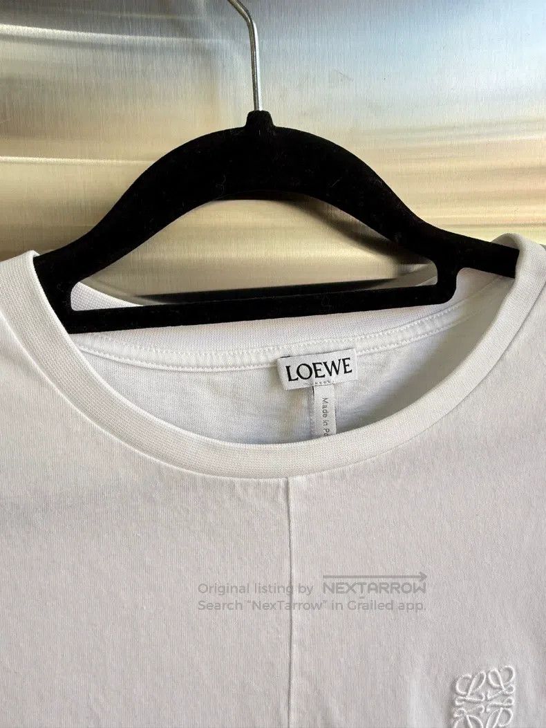 Loewe Loewe White irregular logo embroidered T-shirt, 100% cotto Size XS / US 0-2 / IT 36-38 - 4 Thumbnail
