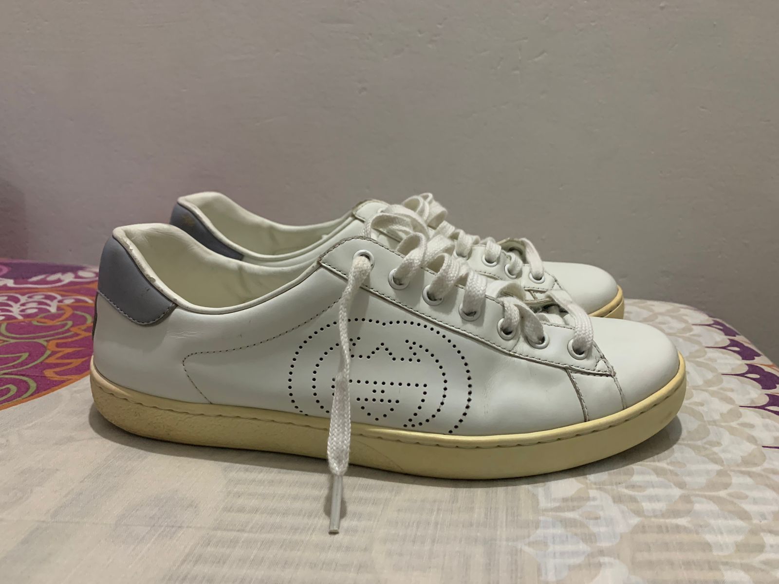 Gucci Gucci Ace GG perforated sneakers Size US 8.5 / EU 41-42 - 1 Thumbnail
