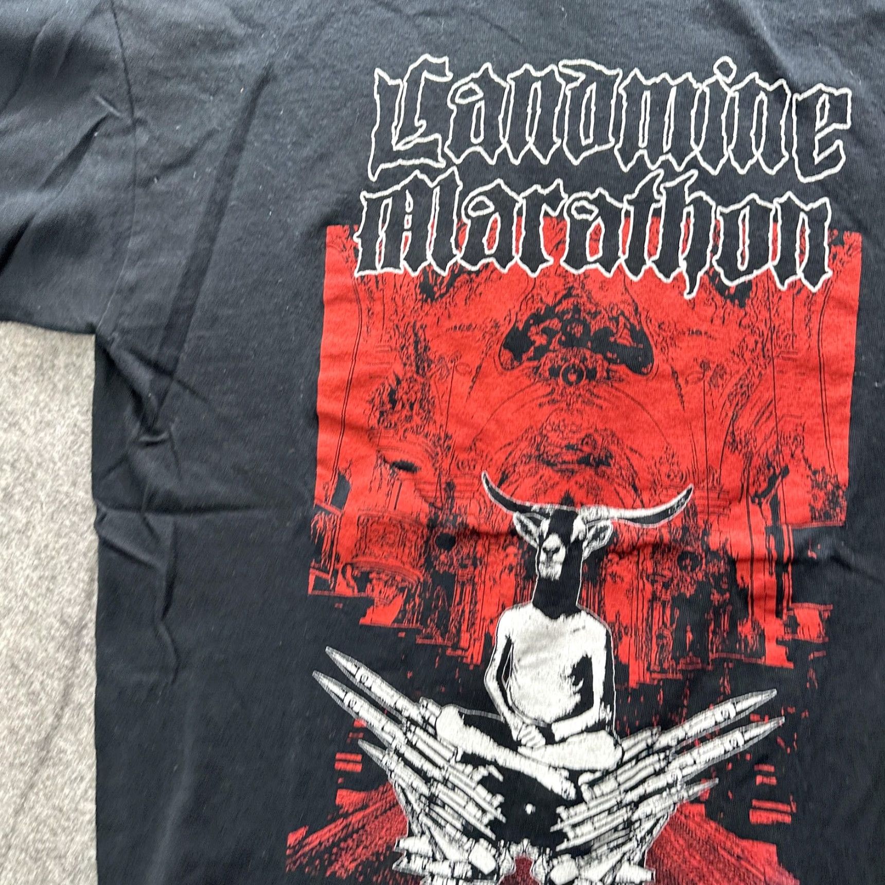 Gildan Gildan Landmine Marathon Shirt Mens Medium Black Graphic Tee Death Metal Band Size US M / EU 48-50 / 2 - 5 Thumbnail