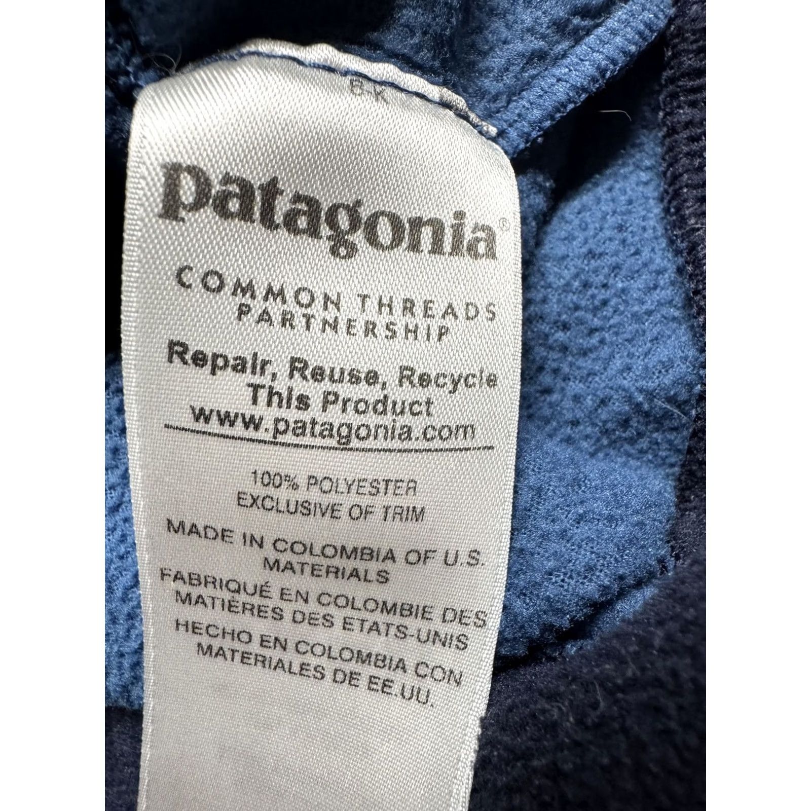 Patagonia VINTAGE? No. Patagonia Men's Micro D Hoody Blue Black Fleece Hooded Pullover Hoodie S Size US S / EU 44-46 / 1 - 5 Thumbnail