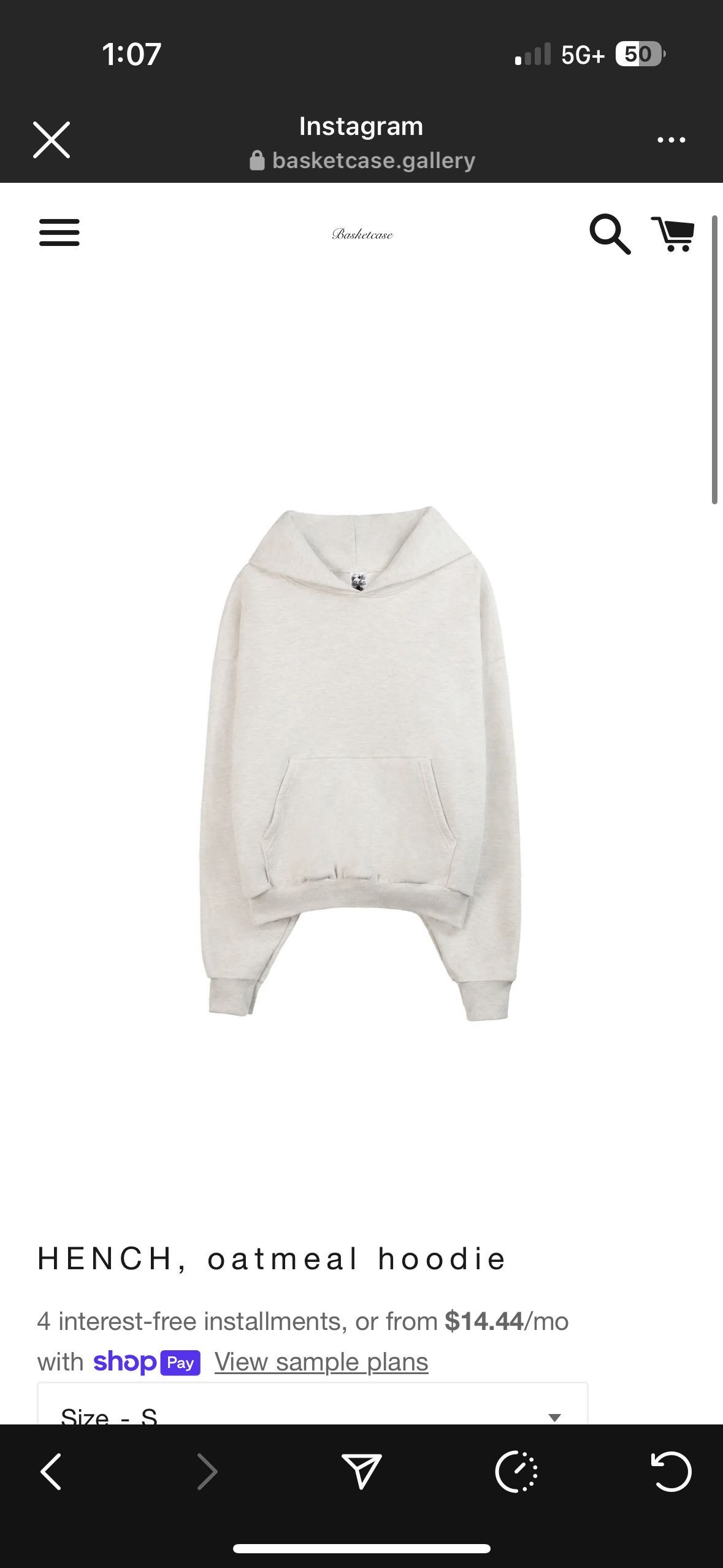 image of Basketcase Gallery Hench Hoodie - Oatmeal, Men's (Size Small)