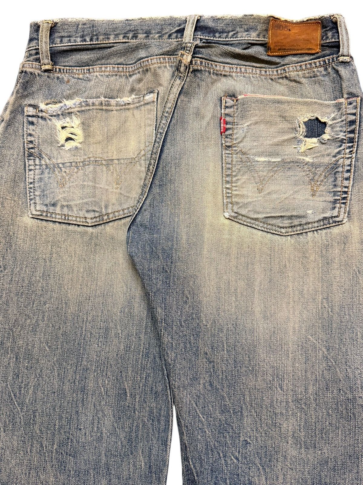 Edwin Vintage Edwin 505 Selvedge Mud Wash Faded Distressed Style Size US 31 - 6 Thumbnail