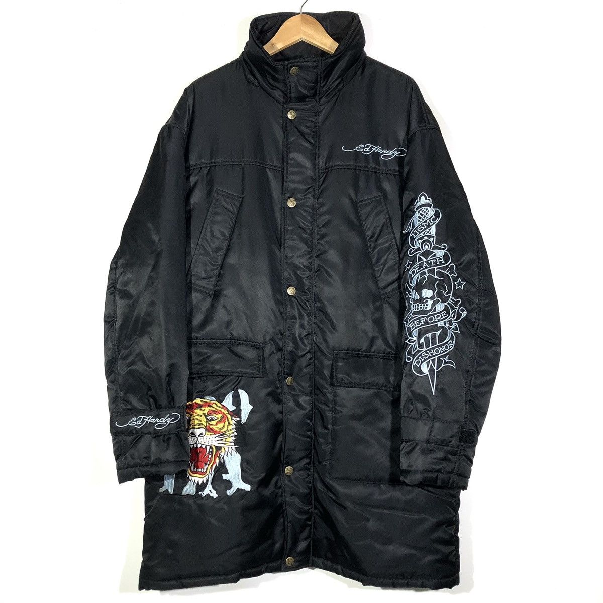 Ed Hardy Parka Longue Broderies Graphique Vintage 2000’s Ed Hardy Size US L / EU 52-54 / 3 - 2 Thumbnail