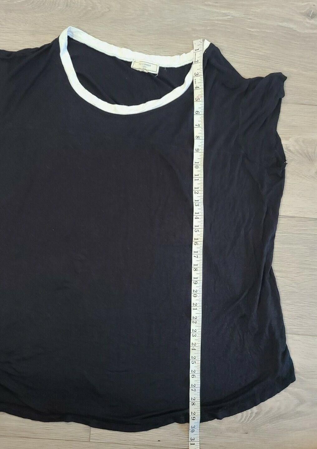 Designer No Comment T Shirt Plus Size 3x Black Scoop Neck Stretch Size 3XL / US 20-22 - 4 Thumbnail