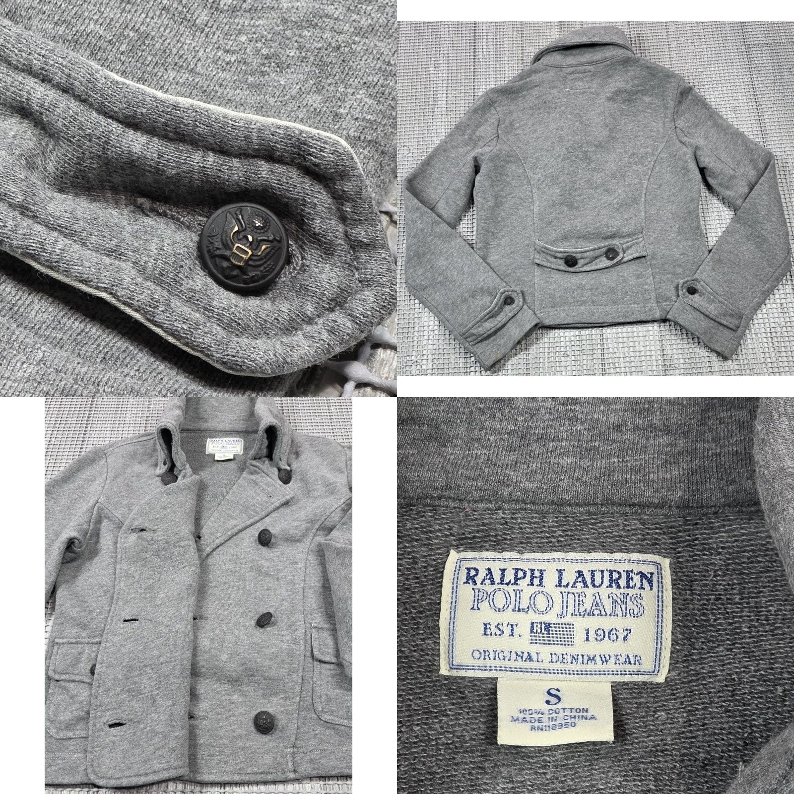 Ralph Lauren Polo Jeans Co Ralph Lauren Gray Double Breasted Pea Coat Womens Size S Jacket For Women Grey Short Coat City Designer Preppy Pockets Size 28" / US 6 / IT 42 - 8 Thumbnail