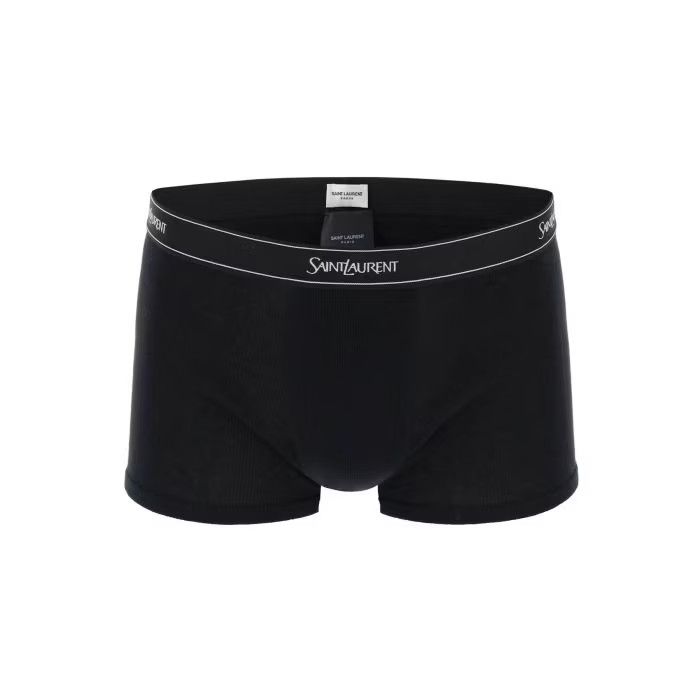 image of Saint Laurent Paris O1S22I1N0524 Boxer Shorts In Black, Men's (Size 36)