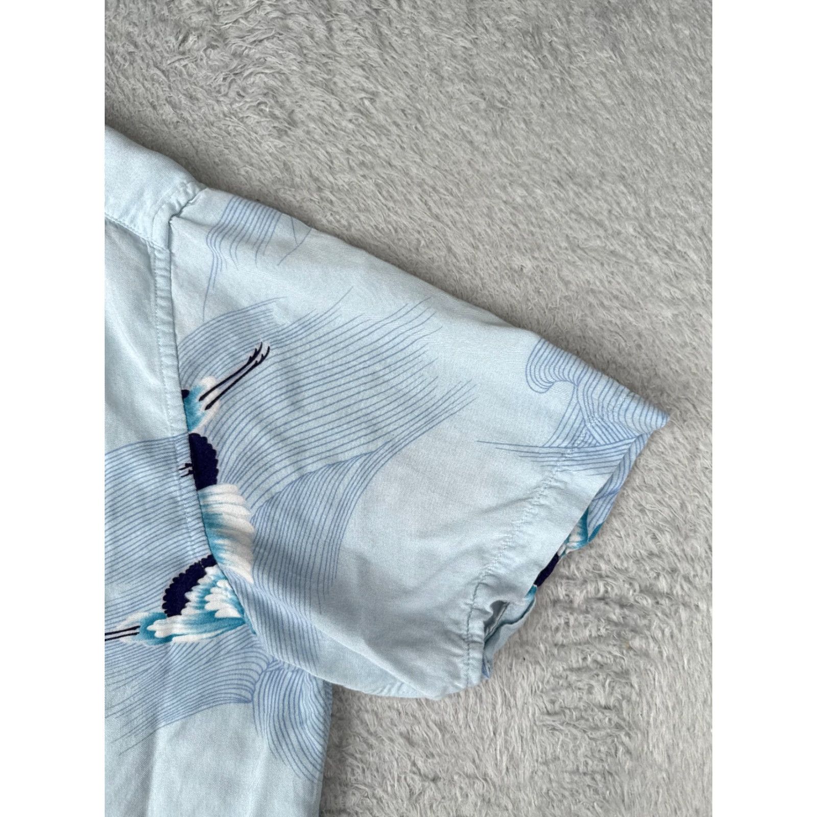 Vintage VSTR Shirt Men 2XL XXL Blue Cranes Waves Button Up 100% Cotton Hawaiian READ Size US S / EU 44-46 / 1 - 2 Thumbnail
