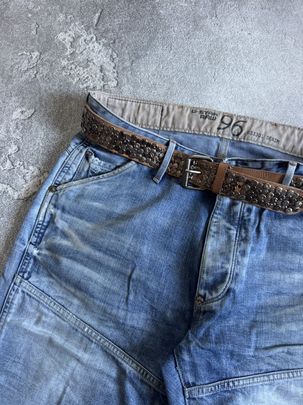 If Six Was Nine Retro leather metal rhinestones belt Y2K L.G.B. 90s opium Size ONE SIZE - 2 Thumbnail