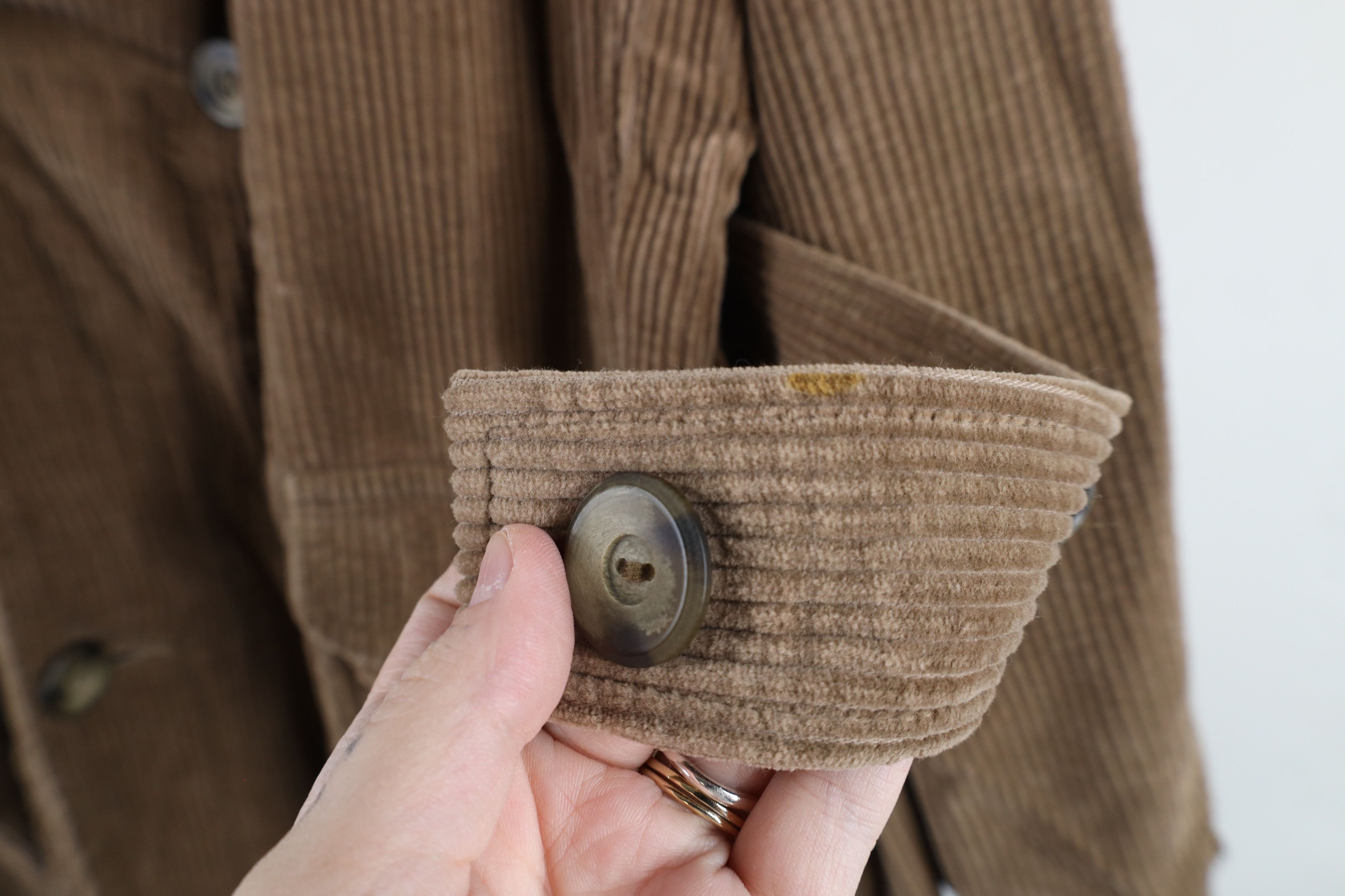 Esprit × Vintage Vintage 90s Esprit Breasted Belted Corduroy Jacket Brown Size S / US 4 / IT 40 - 6 Thumbnail