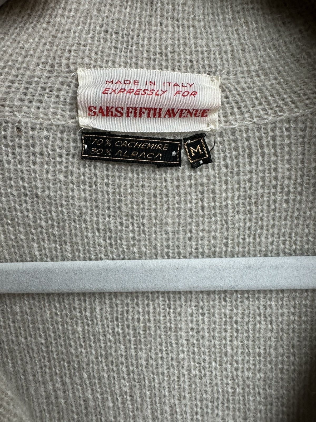 Saks Fifth Avenue Vintage Saks Fifth Ave 70% Cashmere / 30% Alpaca Knit Blazer Size US M / EU 48-50 / 2 - 3 Thumbnail