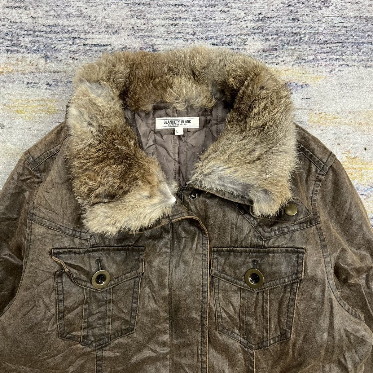 Le Grande Bleu (L.G.B.) Blankety blank trucker jacket fur collar Size US M / EU 48-50 / 2 - 4 Thumbnail