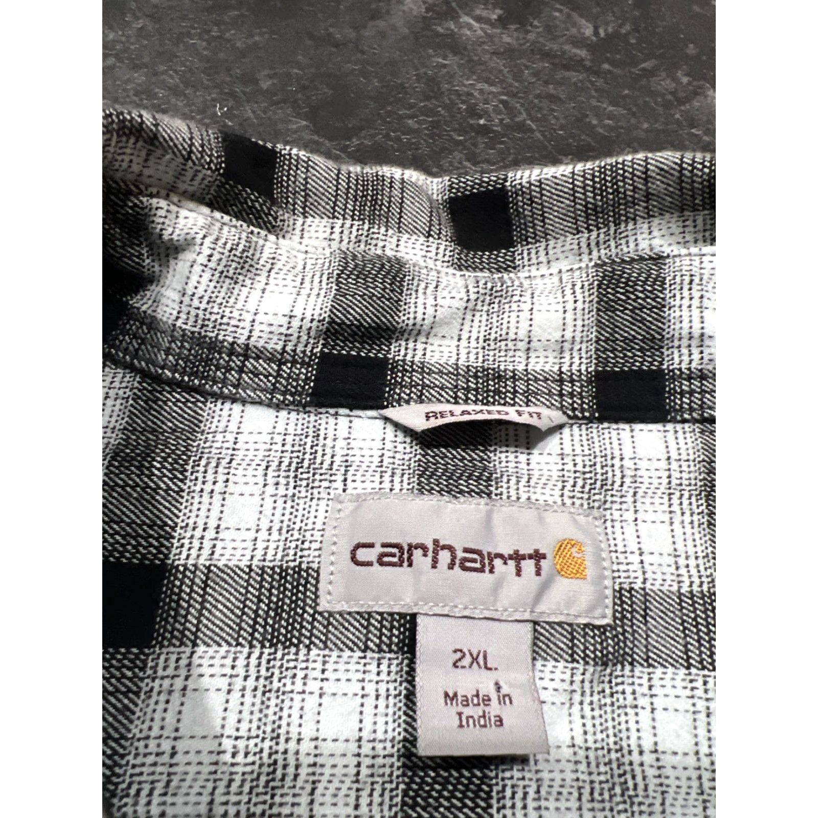 Carhartt Carhartt Button-Up Shirt Plaid Long Sleeve Relaxed Fit Mens 2XL Black & White Size US XXL / EU 58 / 5 - 7 Thumbnail