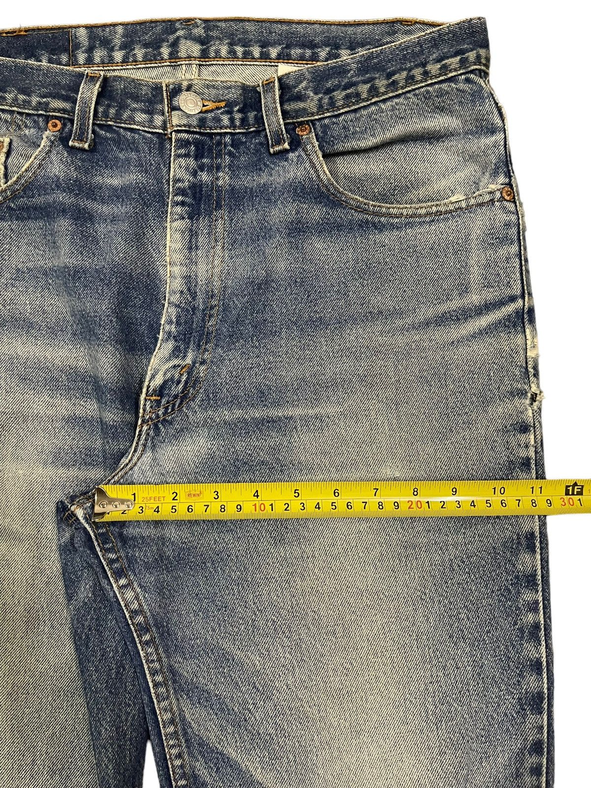 Levi's Vintage 70s Levis 517 Bootcut Blue Wash Distress Jeans Size US 34 / EU 50 - 14 Thumbnail