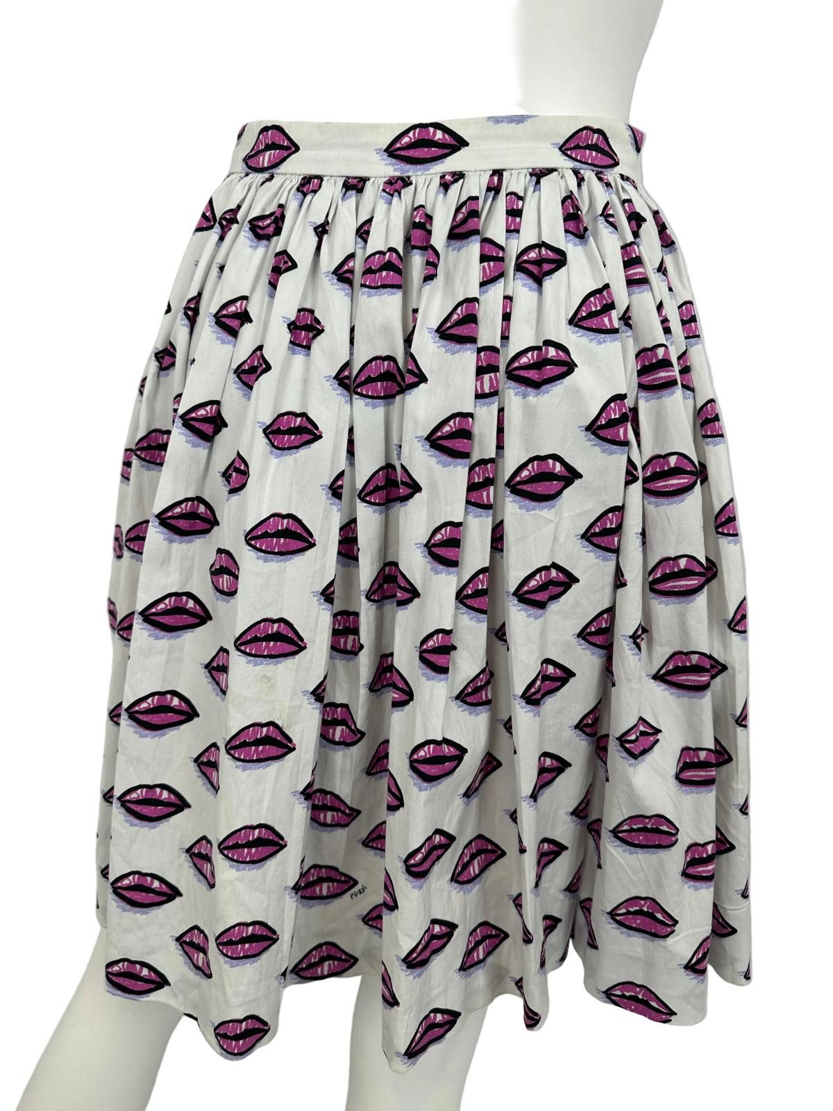 Prada S/S 2017 Lips Print Skirt