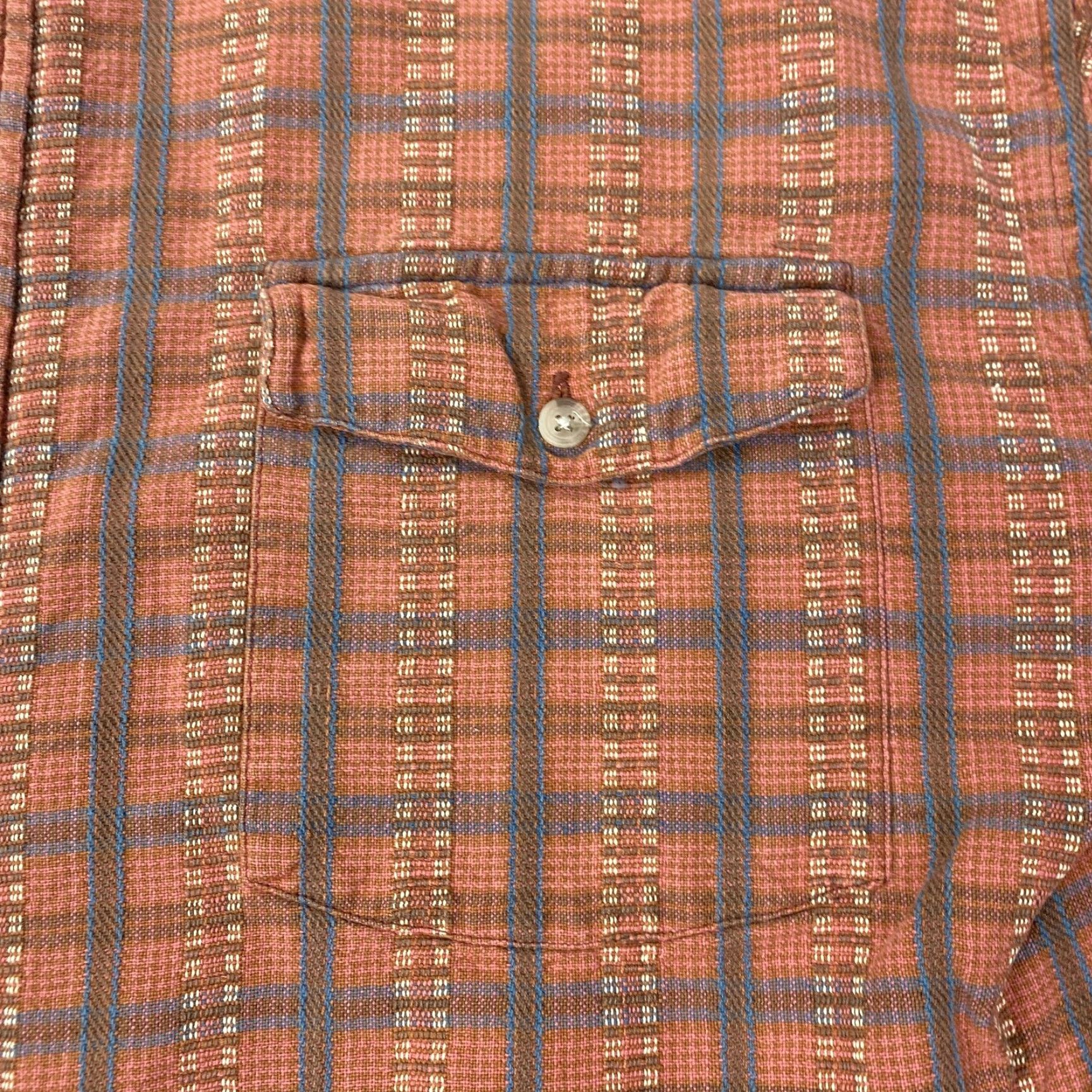 The Territory Ahead VINTAGE The Territory Ahead Shirt Mens Large Orange Plaid Button-Down Long Sleeve Cotton Casual 90s Mens Size US L / EU 52-54 / 3 - 3 Thumbnail