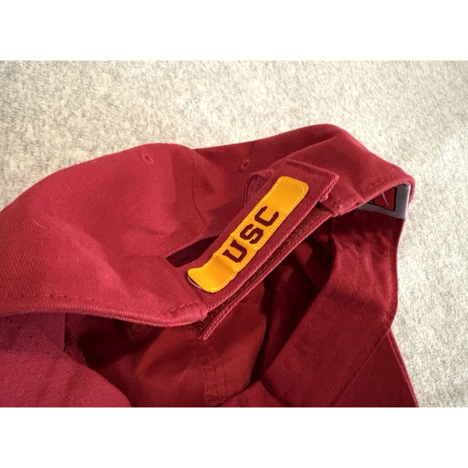 Nike VINTAGE Nike USC Trojans Rose Bowl Strapback Hat Cap Baseball Cap Mens One Size Red Adjustable Cotton Sports Theme Size ONE SIZE - 4 Thumbnail