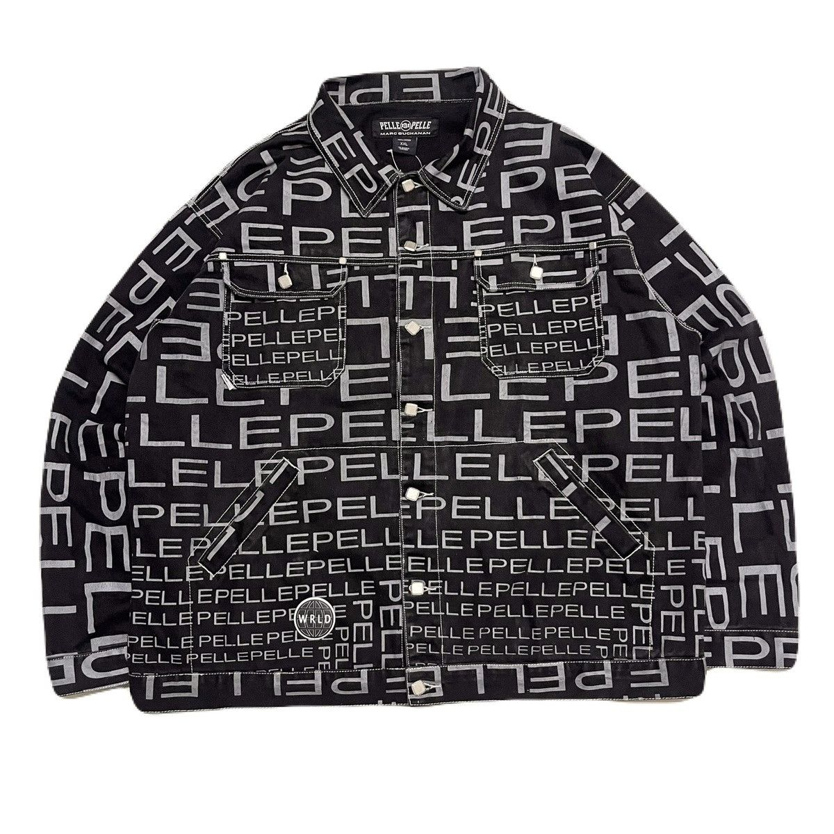 Pelle Pelle 90s Pelle Pelle Monogram Script Full Print Jacket Size US XXL / EU 58 / 5 - 1 Thumbnail