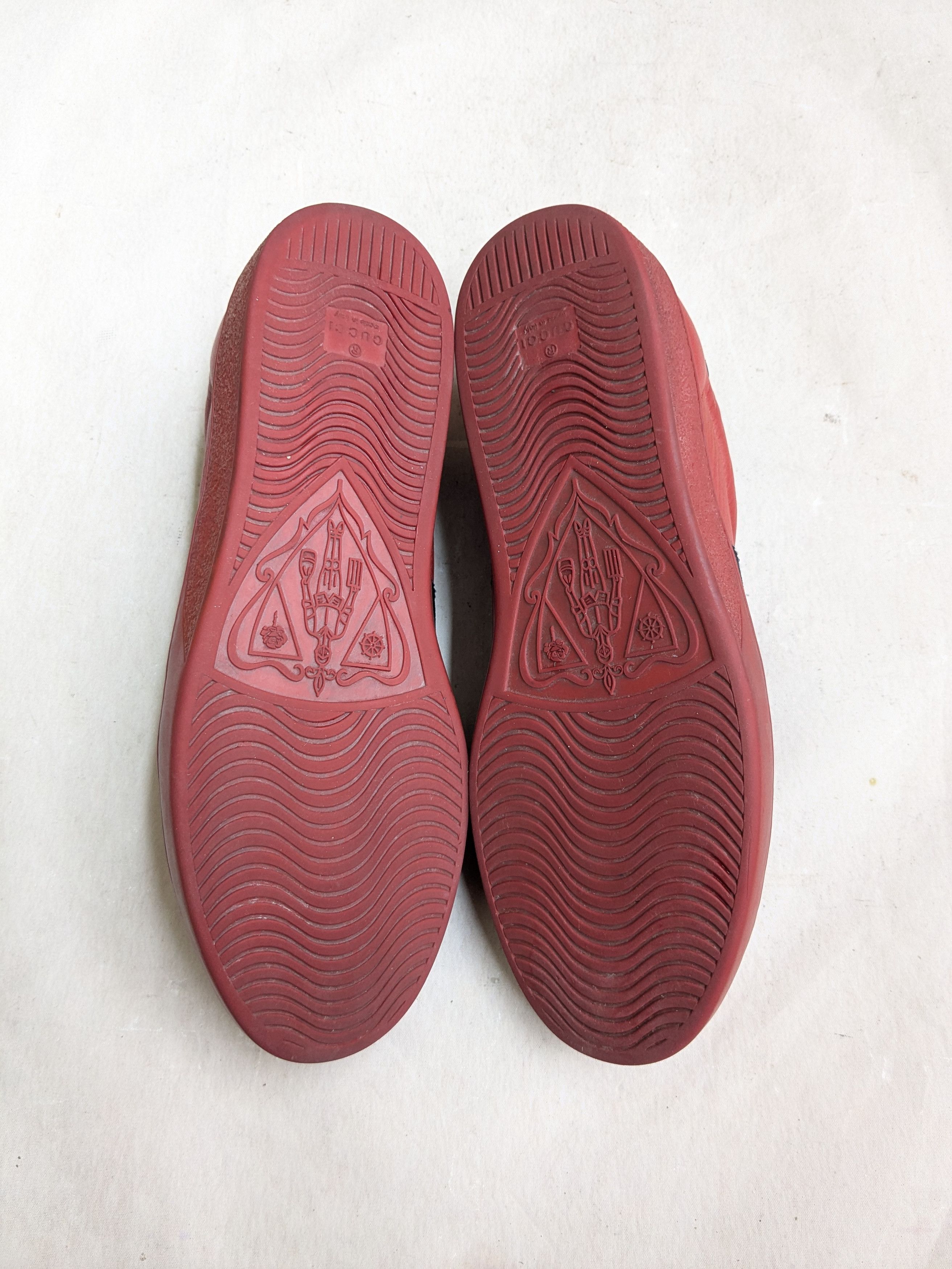 Gucci Gucci Ace Sneakers Red Bee Leather Low Tops Size US 12.5 / EU 45-46 - 18 Thumbnail