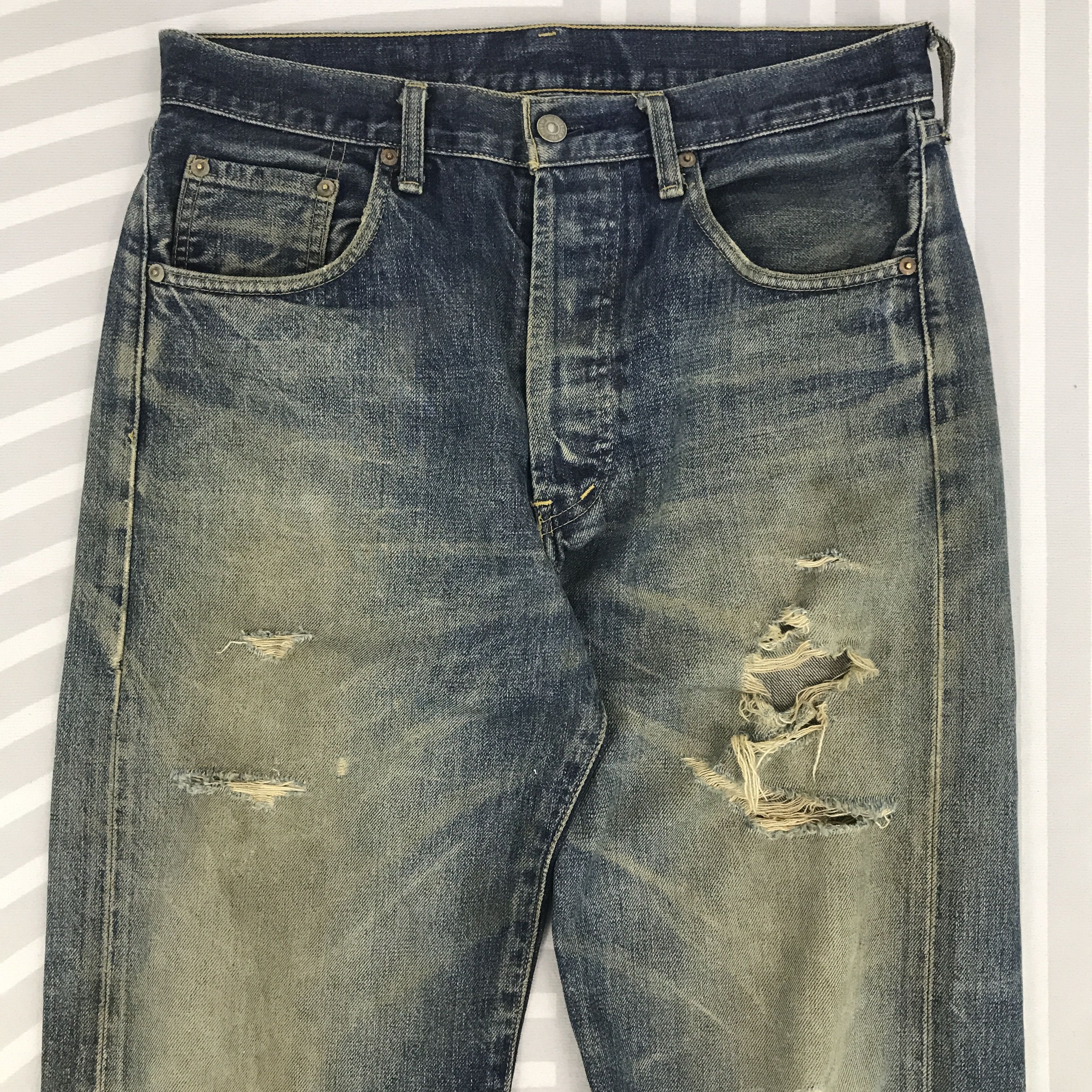 Levi's × Levi's Vintage Clothing Vintage Levi's Big E Japan Distressed Denim pants Size US 32 / EU 48 - 2 Thumbnail