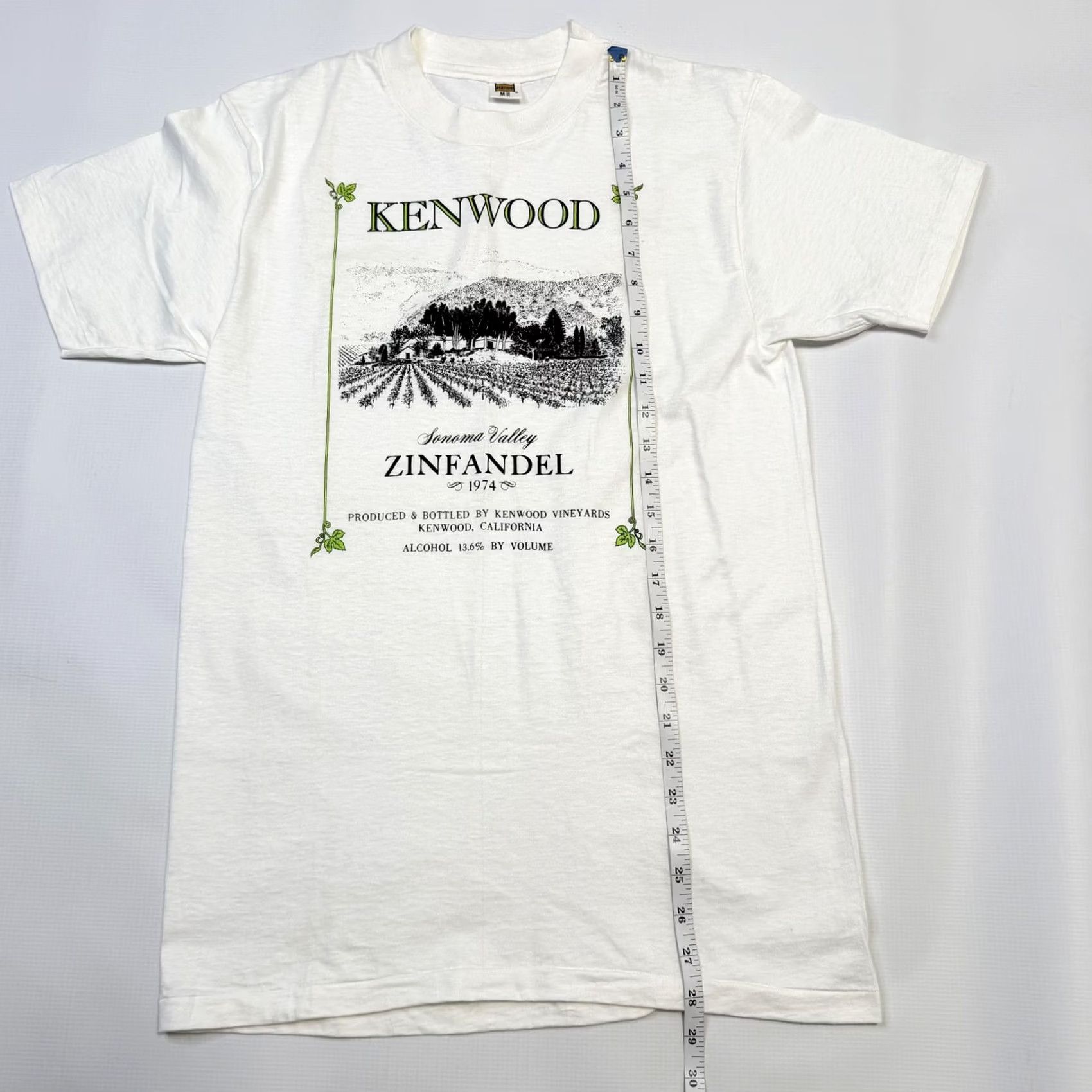 Hanes VINTAGE Hanes Shirt Mens M White Kenwood Zinfandel Sonoma Valley Tee 70s Size US M / EU 48-50 / 2 - 5 Thumbnail