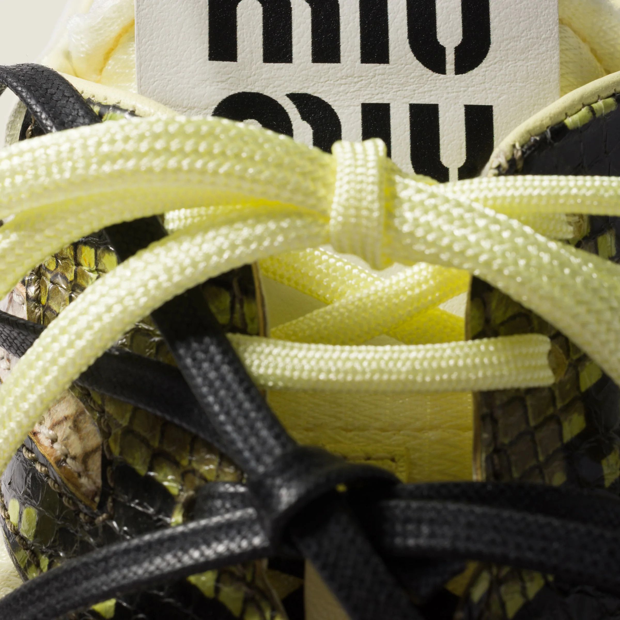 Miu Miu o1B3y1r0426 Gymnasium Technical Fabric Python-Print Sneakers Size US 7 / IT 37 - 4 Thumbnail
