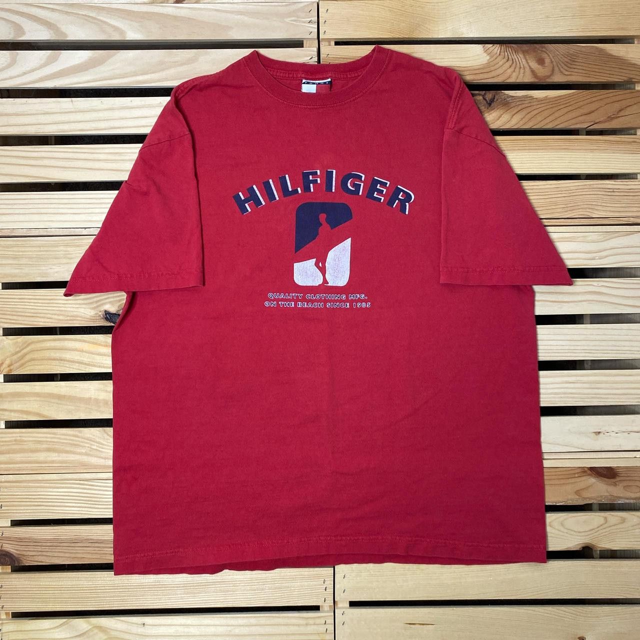 Tommy Hilfiger Vintage Tommy Hilfiger Surfer Red Surf Tee Size Medium Size US M / EU 48-50 / 2 - 1 Thumbnail