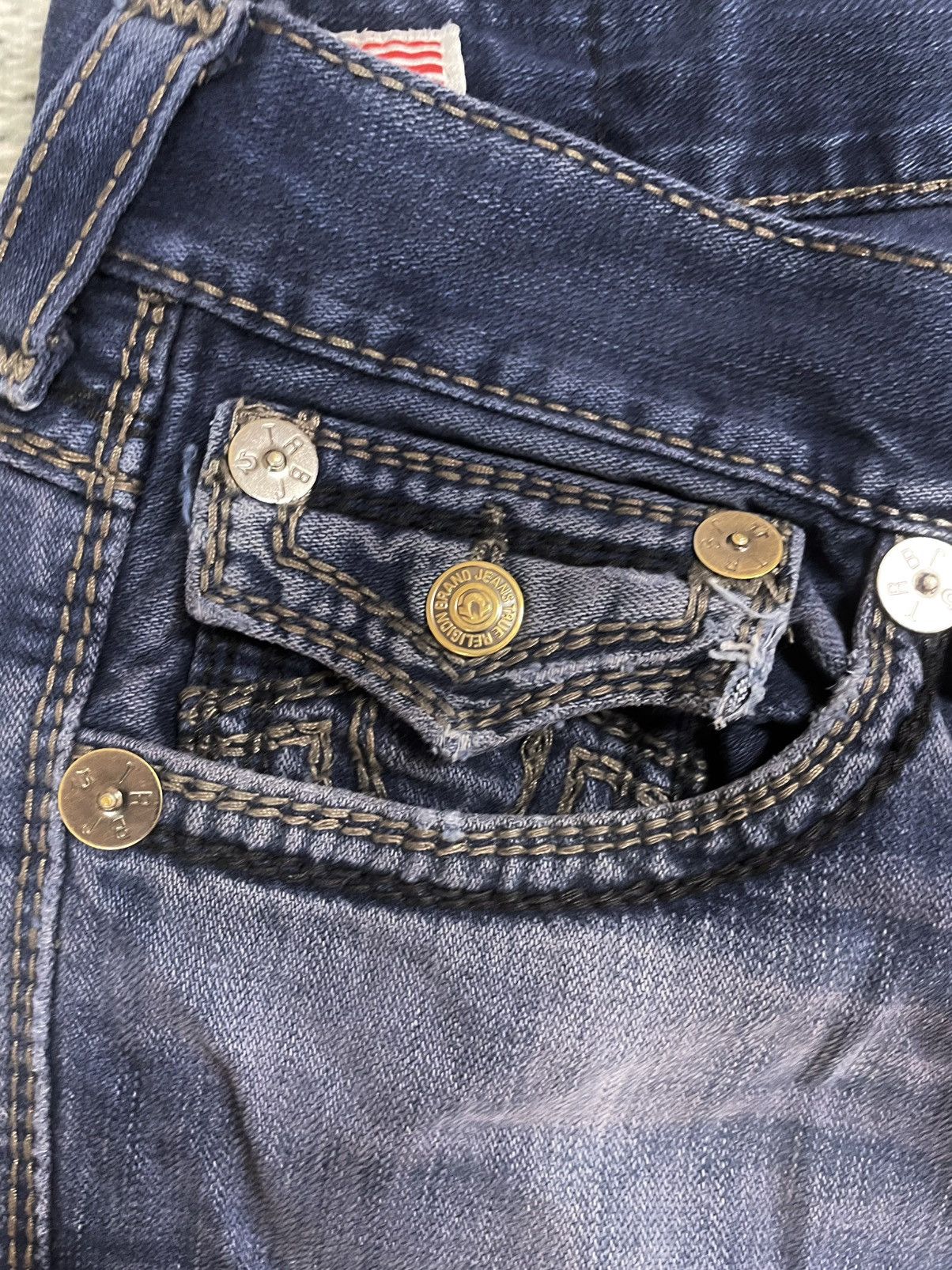 True Religion True Religion Billy blue jeans Black thick stitching Y2K Size US 34 / EU 50 - 4 Thumbnail