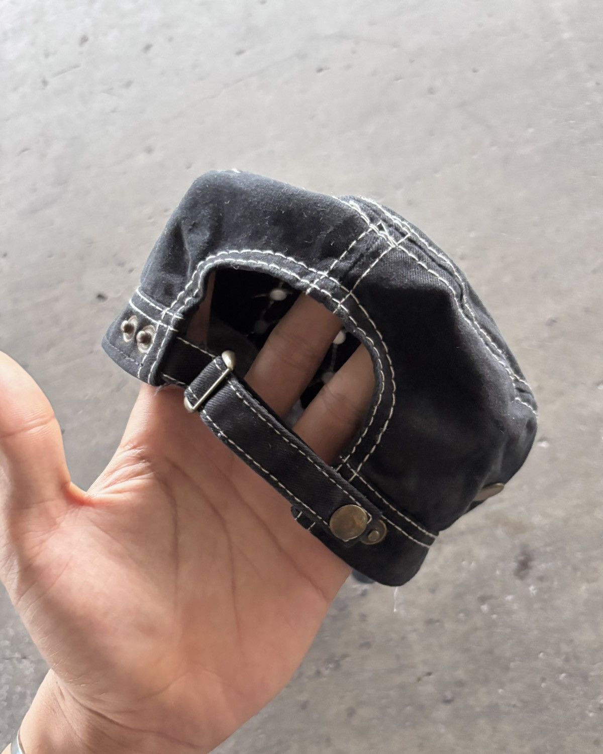 If Six Was Nine Vintage Studed Skull Cadet Hats Black Size ONE SIZE - 4 Thumbnail